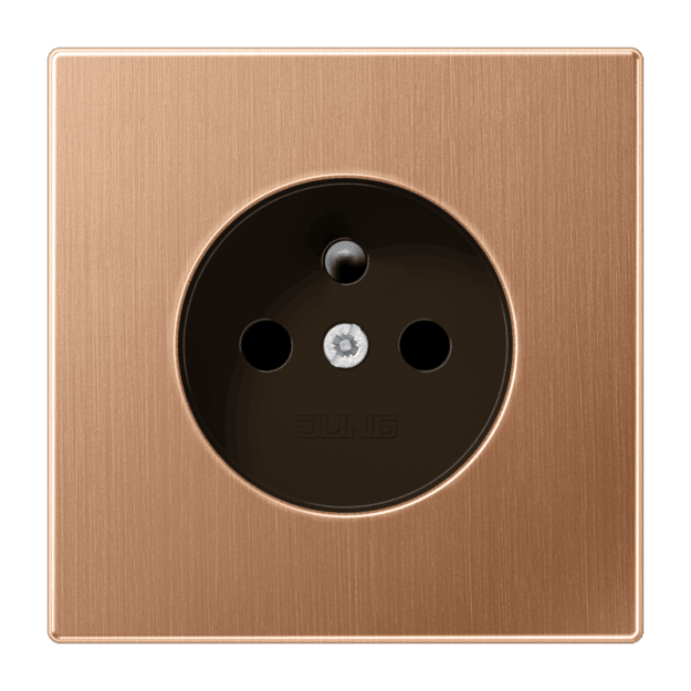 Jung BRG1521FPL-1 Zentralplatte für Steckdoseneinsatz französisch/belgisches System Metall PVD-beschichtet Serie LS Bronze gebürstet