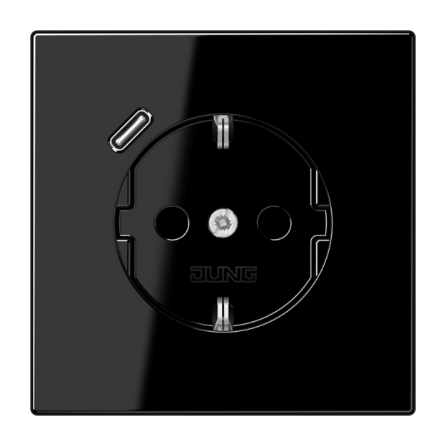 Exklusives Angebot: Jung LS1520-18CSW SCHUKO-Steckdose mit USB Typ C (max. 3A) Quick Charge mit erhöhtem Berührungsschutz (Thermoplast bruchsicher) Schwarz Serie LS - nur für kurze Zeit!
