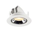 SLV 1010061 NUMINOS® GIMBLE XS Deckeneinbauleuchte Weiß/Chrom 3000 K 55°