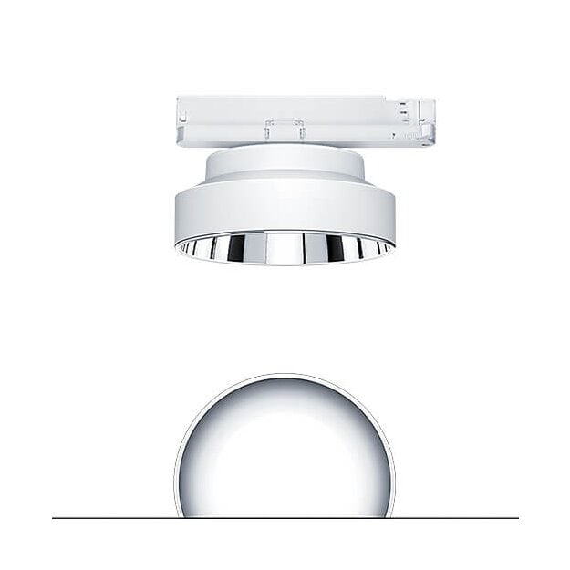 Zumtobel 62933431 Flache LED Stromschienen-Anbauleuchte PANOS T R200 1k-940 SWI 3XI AL WH