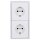 Jung Serie LS Komplett-Set Alpinweiß: 2x LS1520WW SCHUKO Steckdose + LS582AWW Aufputz-Kappe 2-fach