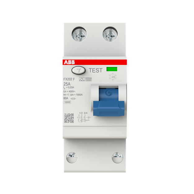 ABB FX202 F-25/0.03 Fehlerstrom-Schutzschalter Typ F 2P 30mA 25 A mischfrequenzsensitiv 2CSF202365R1250