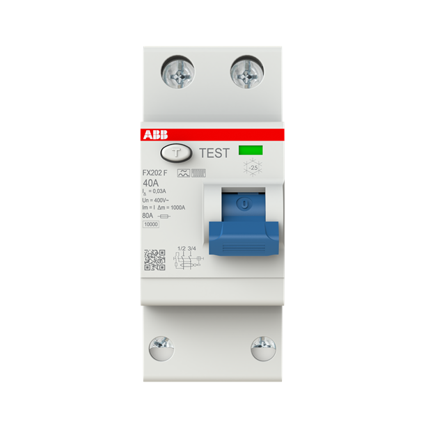 ABB FX202 F-40/0.03 Fehlerstrom-Schutzschalter Typ F 2P 30mA 40 A mischfrequenzsensitiv 2CSF202365R1400