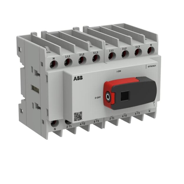 ABB OT63G1-8BS Lasttrennschalter OT Plus 63 A Baugröße G1 8-polig inkl. Griff 1SCA163730R1001
