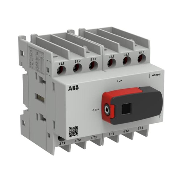 ABB OT25G1-6BS Lasttrennschalter OT Plus 25 A Baugröße G1 6-polig inkl. Griff 1SCA163699R1001
