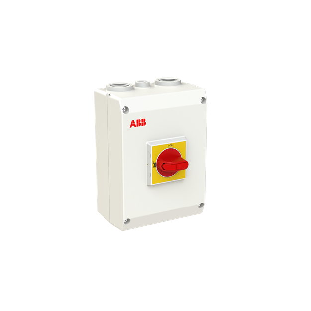 ABB OTP63GA3M Wartungsschalter 3-polig 415V AC23 63A,30kW mit rot-gelbem Griff 1SCA164236R1001