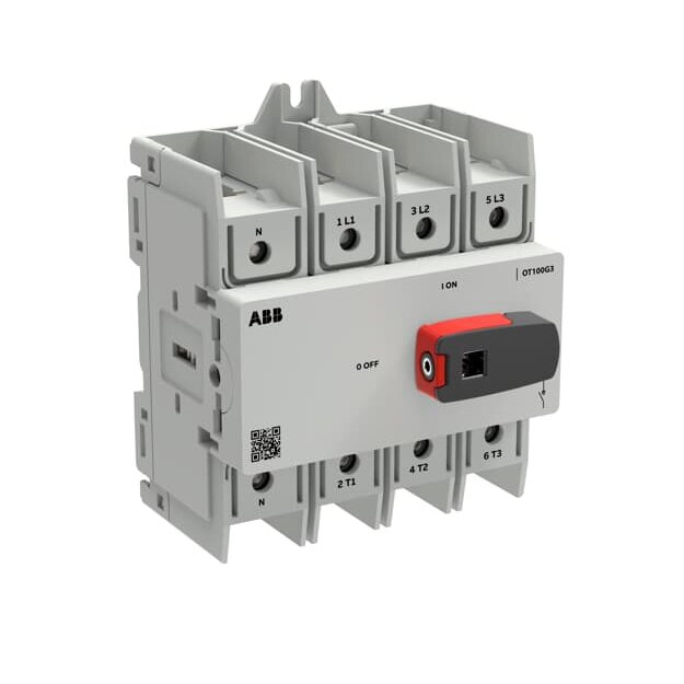 ABB OT100G3-4BSN1 Lasttrennschalter OT Plus 100 A Baugröße G3 4-polig 4. Pol links 1SCA162512R1001