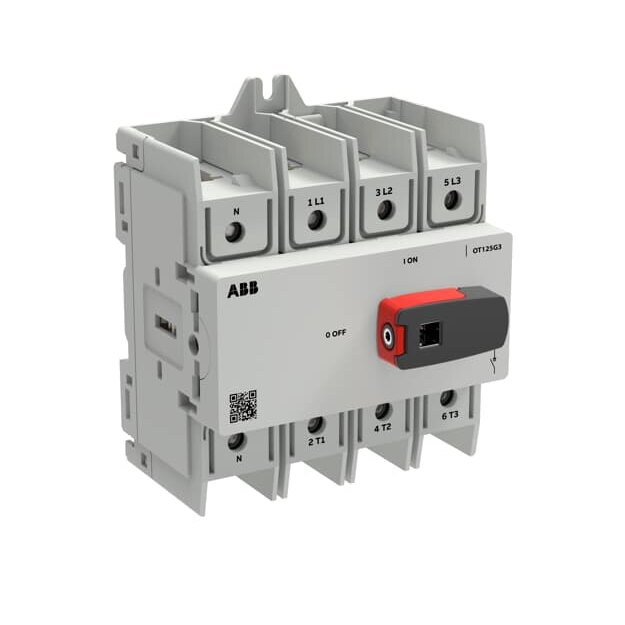 ABB OT125G3-4BSN1 Lasttrennschalter OT Plus 125 A Baugröße G3 4-polig 4. Pol links 1SCA162525R1001