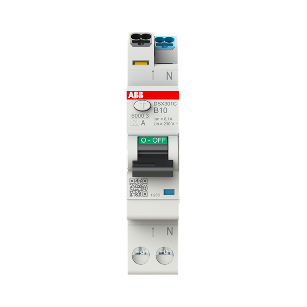 ABB DSX301C B10 A100 FI/LS-Schalter Typ A 100 mA 6 kA 1P+N B-Char. 10 A 2CSR255165R2105
