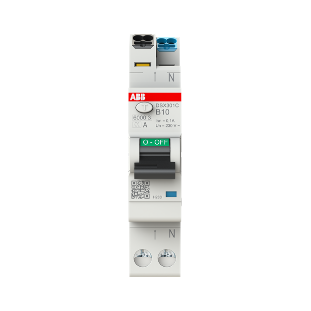ABB DSX301C B10 A300 FI/LS-Schalter Typ A 300 mA 6 kA 1P+N B-Char. 10 A 2CSR255165R3105