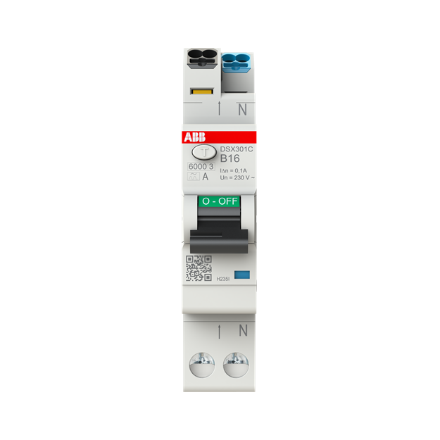 ABB DSX301C B16 A300 FI/LS-Schalter Typ A 300 mA 6 kA 1P+N B-Char. 16 A 2CSR255165R3165