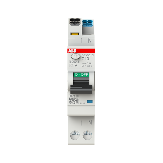 ABB DSX301C C10 A300 FI/LS-Schalter Typ A 300 mA 6 kA 1P+N C-Char. 10 A 2CSR255165R3104