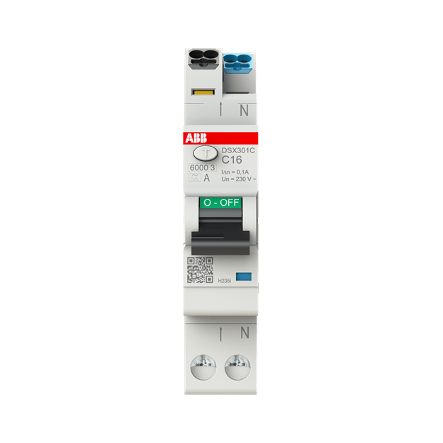 ABB DSX301C C16 A300 FI/LS-Schalter Typ A 300 mA 6 kA 1P+N C-Char. 16 A 2CSR255165R3164