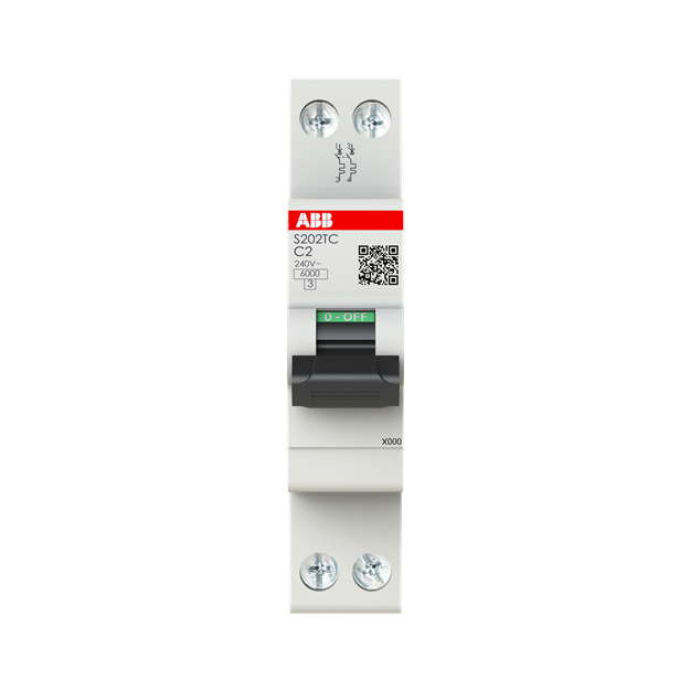 ABB S202TC-C2 Sicherungsautomat 2P - 2 A - C(230 V) 6 kA 2CSS252421R0024