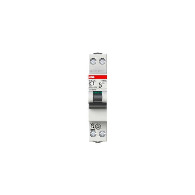 ABB S202TC-B32 Sicherungsautomat B-Char. 6kA 32A 2P 1M für Bahnanwendungen 2CDS252282R0325