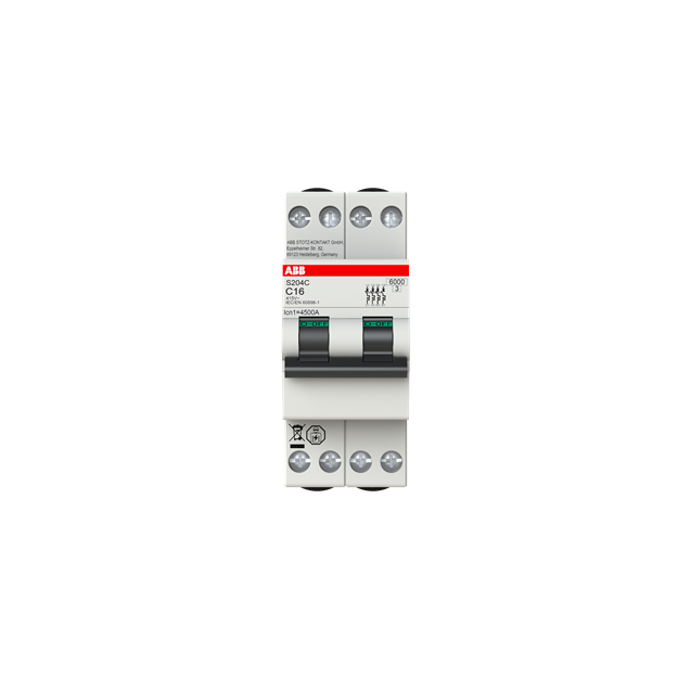ABB S204C-B4 Sicherungsautomat B-Char. 6kA 4A 4P 2M 2CDS254280R0045