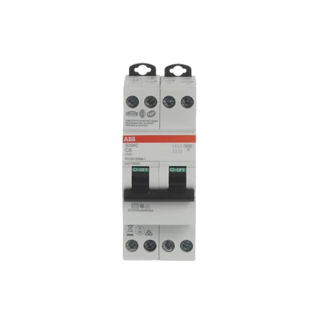 ABB S204C-C6 Sicherungsautomat C-Char. 6kA 6A 4P 2M 2CDS254280R0064