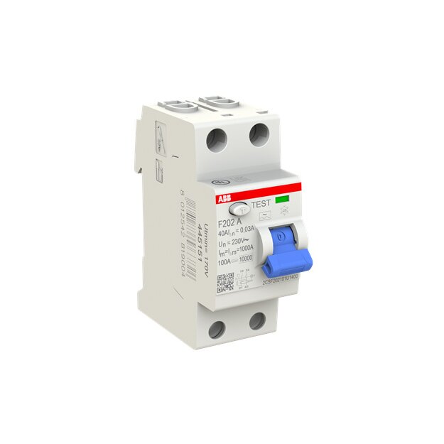 ABB F202 A-40/0.03 U FI-Schutzschalter 2P Typ A 40A 30mA unverpackt Großverpackung 48 Stück 2CSF202101U1400