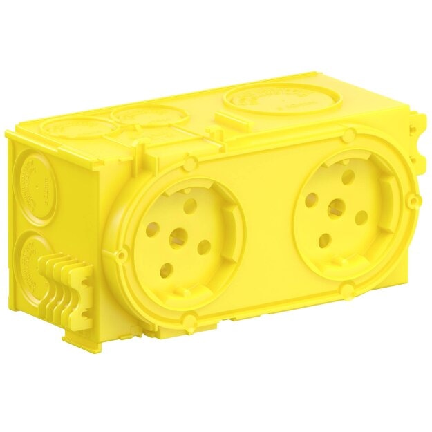 Kaiser 1263-23 Betonbau Doppel-Geräte-Verbindungsdose Befestigung Haftmagnet Ø 40 mm Einbauöffnung 60 x 131 mm