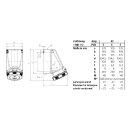 Mennekes 20151P 63A5P 1H>50V Wanddose IP67 HW/VN