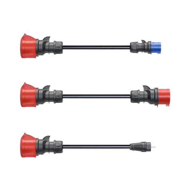 go-e Adapterset auf Haushaltsstecker 22 kW Blau Rot CH-04-07