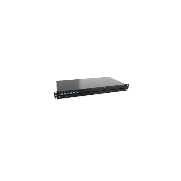 Rutenbeck 228130306 BasicLine-Keystone Spleissbox ausziehbar 19/1HE 6xLC-D OS2 Blau Grade B