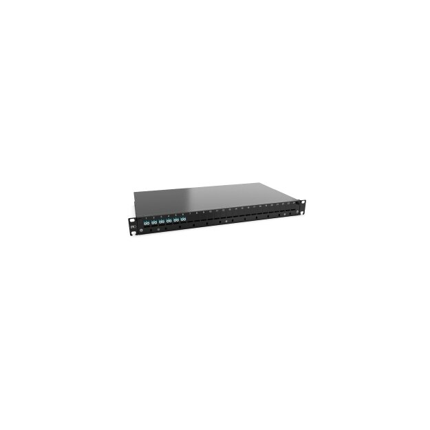 Rutenbeck 228130006 BasicLine-Keystone Spleissbox ausziehbar 19/1HE 6xLC-D OM3 Aqua Grade B