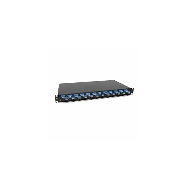 Rutenbeck 228030324-01 Spleissbox ausziehbar 19/1HE 24xLC-D OS2 Blau Grade B