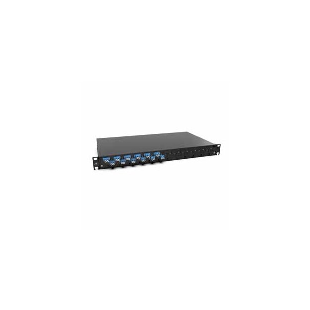 Rutenbeck 228030312-01 Spleissbox ausziehbar 19/1HE 12xLC-D OS2 Blau Grade B
