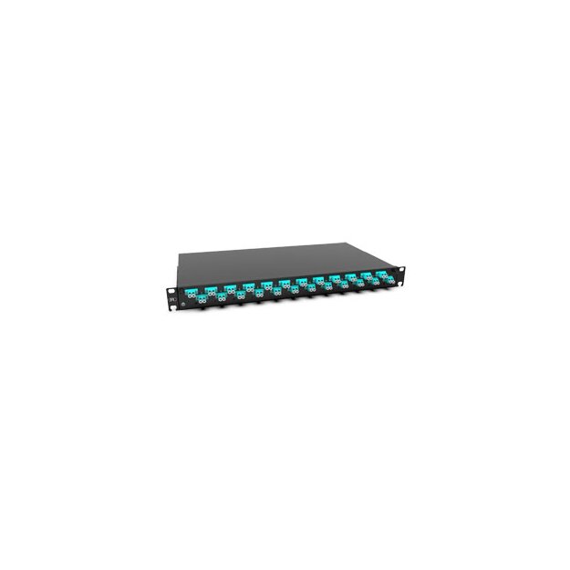 Rutenbeck 228030024-01 Spleissbox ausziehbar 19/1HE 24xLC-D OM3 Aqua Grade B