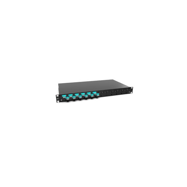 Rutenbeck 228030012-01 Spleissbox ausziehbar 19/1HE 12xLC-D OM3 Aqua Grade B