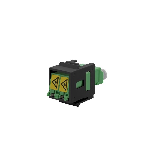 Rutenbeck 228170900 SC Keystone Modul SM OS2 APC (Grün) mit Shutter Reinweiß