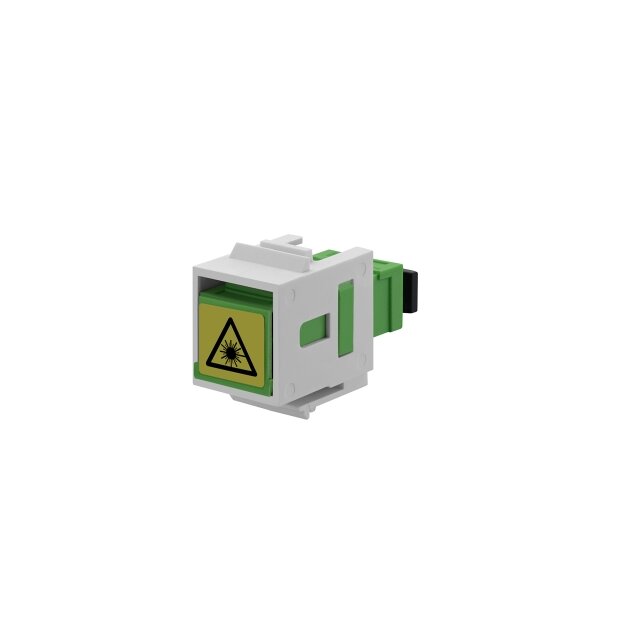 Rutenbeck 228180400 LC-D Keystone Modul SM OS2 APC (Grün) mit Shutter Schwarz