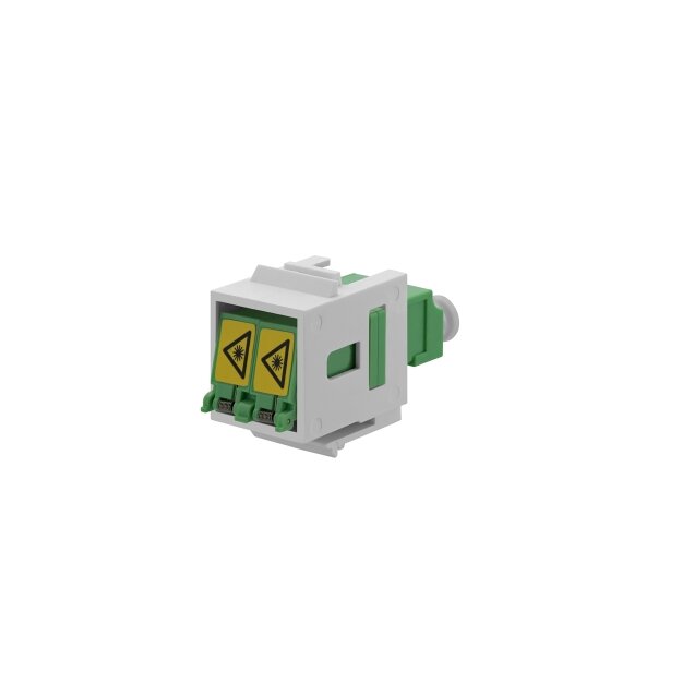 Rutenbeck 228170400 LC-D Keystone Modul SM OS2 APC (Grün) mit Shutter Reinweiß
