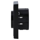 Jung Serie LS Komplett-Set Schwarz: RTR230 Raumthermostat (Öffner) 230 V + LS1749BFSW Abdeckung für Raumtemperaturregler + LS981SW Rahmen 1-fach