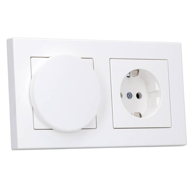 Jung Serie A Magnetic Charger Set Alpinweiß: WC230-15 induktives Ladegerät für kabelloses Laden + AWCMAGWW Abdeckung + A1520WW SCHUKO Steckdose + A5582BFWW Rahmen 2-fach