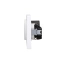 Jung Serie A Magnetic Charger Set Alpinweiß: WC230-15 induktives Ladegerät für kabelloses Laden + AWCMAGWW Abdeckung + A1520WW SCHUKO Steckdose + A5582BFWW Rahmen 2-fach