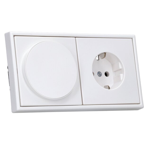 Jung Serie LS Magnetic Charger Set Alpinweiß: WC230-15 induktives Ladegerät für kabelloses Laden + LSWCMAGWW Abdeckung + LS1520WW SCHUKO Steckdose + LS982WW Rahmen 2-fach
