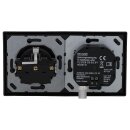 Jung Serie LS Magnetic Charger Set Schwarz: WC230-15 induktives Ladegerät für kabelloses Laden + LSWCMAGSW Abdeckung + LS1520SW SCHUKO Steckdose + LS982SW Rahmen 2-fach