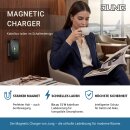 Jung Serie LS Magnetic Charger Set Schwarz: WC230-15 induktives Ladegerät für kabelloses Laden + LSWCMAGSW Abdeckung + LS1520SW SCHUKO Steckdose + LS982SW Rahmen 2-fach