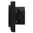 Jung Serie LS Magnetic Charger Set Graphitschwarz Matt: WC230-15 induktives Ladegerät für kabelloses Laden + LSWCMAGSWM Magnetic Charger Abdeckung + LS981SWM Rahmen 1-fach