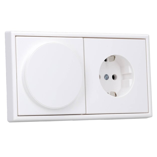 Jung Serie LS Magnetic Charger Set Schneeweiß Matt: WC230-15 induktives Ladegerät für kabelloses Laden + LSWCMAGWWM Abdeckung + LS1520WWM SCHUKO Steckdose + LS982WWM Rahmen 2-fach