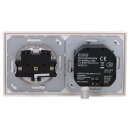 Jung Serie LS Magnetic Charger Set Schneeweiß Matt: WC230-15 induktives Ladegerät für kabelloses Laden + LSWCMAGWWM Abdeckung + LS1520WWM SCHUKO Steckdose + LS982WWM Rahmen 2-fach