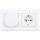 Jung Serie A Magnetic Charger Set Schneeweiß Matt: WC230-15 induktives Ladegerät für kabelloses Laden + AWCMAGWWM Abdeckung + A1520BFWWM SCHUKO Steckdose + A5582BFWWM Rahmen 2-fach