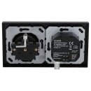 Jung Serie A Magnetic Charger Set Schwarz: WC230-15 induktives Ladegerät für kabelloses Laden + AWCMAGSW Abdeckung + A1520SW SCHUKO Steckdose + A5582BFSW Rahmen 2-fach