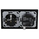 Jung Serie A Magnetic Charger Set Graphitschwarz Matt: WC230-15 induktives Ladegerät für kabelloses Laden + AWCMAGSWM Abdeckung + A1520BFSWM SCHUKO Steckdose + A5582BFSWM Rahmen 2-fach
