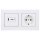 Jung Serie A USB Set Alpinweiß: USBPD60CWW USB-PD60-Ladegerät + A1569USBWW Abdeckung + A1520WW SCHUKO Steckdose + A5582BFWW Rahmen 2-fach
