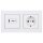 Jung Serie A USB Set Schneeweiß Matt: USBPD60CWW USB-PD60-Ladegerät + A1569USBWWM Abdeckung + A1520BFWWM SCHUKO Steckdose + A5582BFWWM Rahmen 2-fach