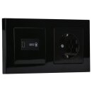 Jung Serie A USB Set Schwarz: USBPD60CSW...