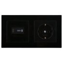 Jung Serie A USB Set Schwarz: USBPD60CSW...